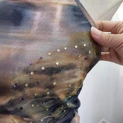 Pydshop Women Sexy Backless Halter Vest Hot Girl's Tight Strap Butterfly Hot Diamond Printed Crop Top Vest Party Leisure Essential Tops
