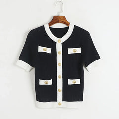 Pydshop Golden Lion Button Knit Top