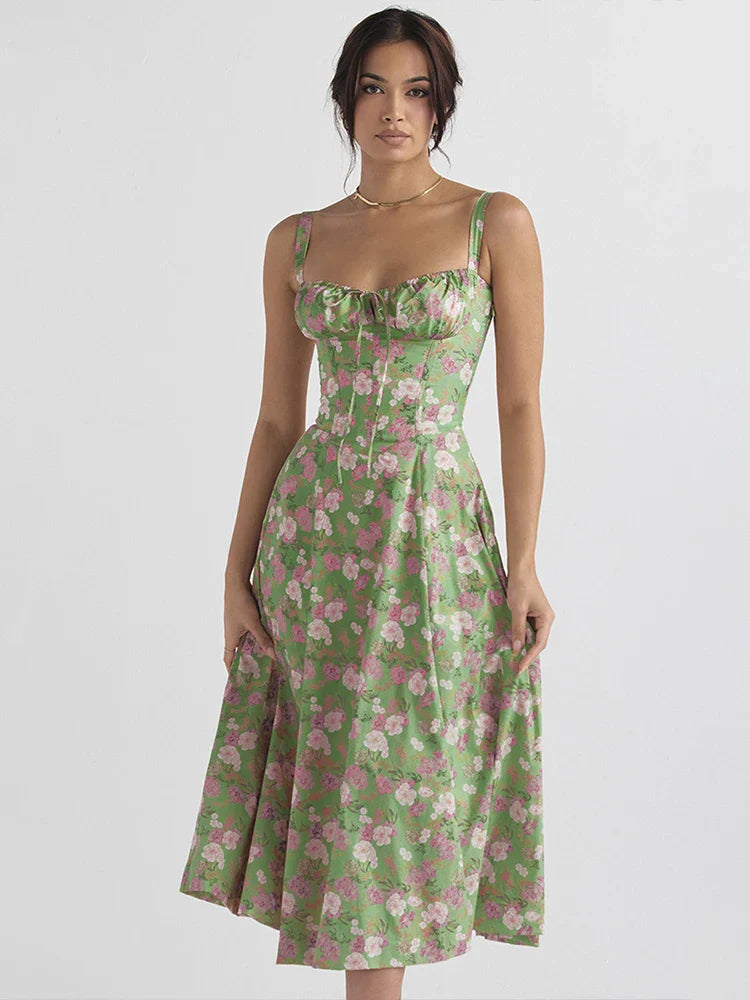 Slim Bodycon A-Line Midi Dress