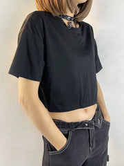 Pydshop Harajuku Lace Butterfly Crop Tshirts Women Vintage Streetwear Sexy Black Mesh Tops Aesthetic Hollow Grunge Tees Summer
