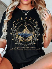 Pydshop 2 Side Patten Cotton Tee Velaris ACOTAR T-Shirt Velaris City Of Starlight Retro Shirt ACOTAR Velaris Fantasy Apparel Y2K Top