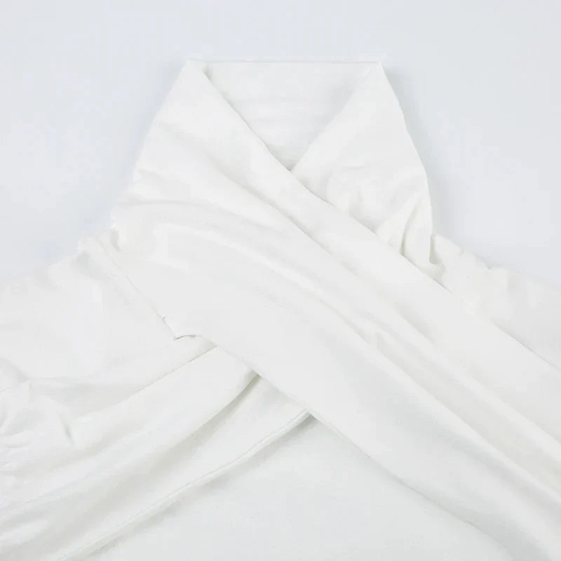 Pydshop 2024 Fashion Woman tops y2k style White Turtleneck Long Sleeves Top