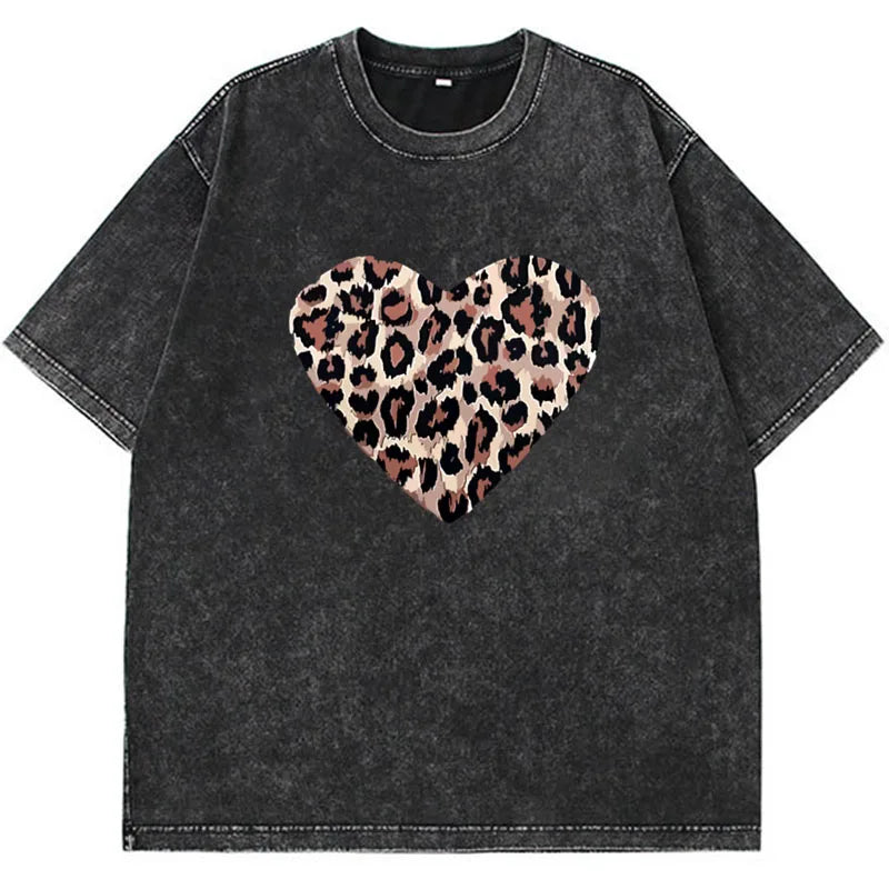 Pydshop Acid Washed Vintage T Shirt Streetwear Hip Hop Punk Harajuku Print T Shirt Women Casual Cotton Short Sleeve Tops Y2k
