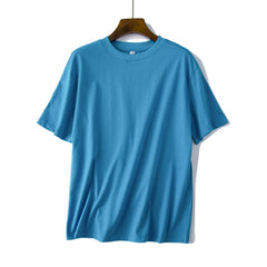 Pydshop 2023 Summer Women Casual Basic Cotton T shirt Short sleeve Casual top New tees Thick High quality Shirt Pink Grey Green Blue