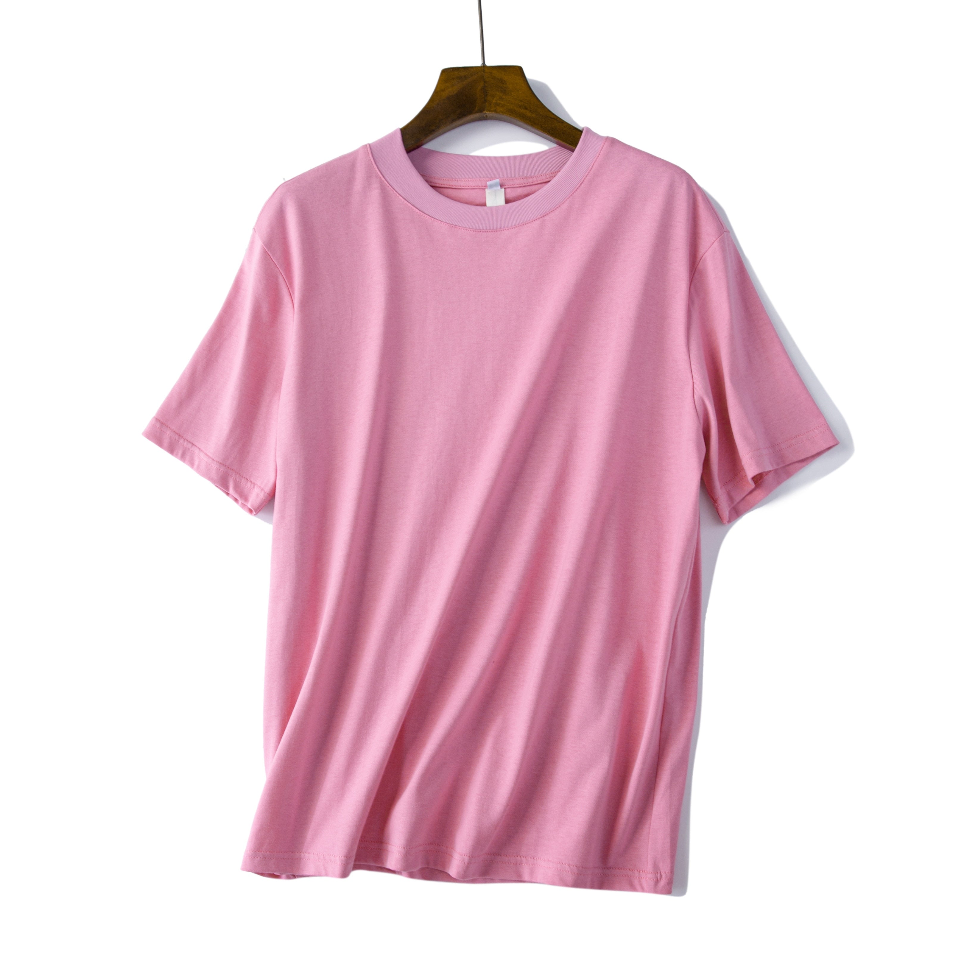 Pydshop 2023 Summer Women Casual Basic Cotton T shirt Short sleeve Casual top New tees Thick High quality Shirt Pink Grey Green Blue