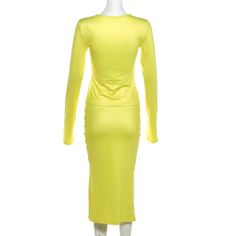 Pydshop Printed Midi Skirt Set O-Ring Top