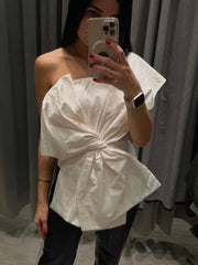 Pydshop Bow One Showlder Irregular Solid Top