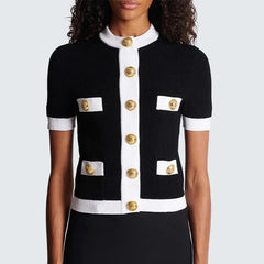 Pydshop Golden Lion Button Knit Top