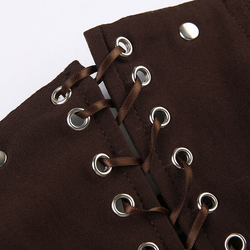 Pydshop – Rückenfreies, ärmelloses Neckholder-Top in Braun