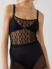 Pydshop Women Y2k Spaghetti Strap Camisole Tank Top Lace Trim Backless See Through Slim Fit Going Out Crop Top Streetwear