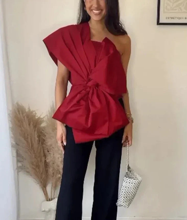 Pydshop Bow One Showlder Irregular Solid Top