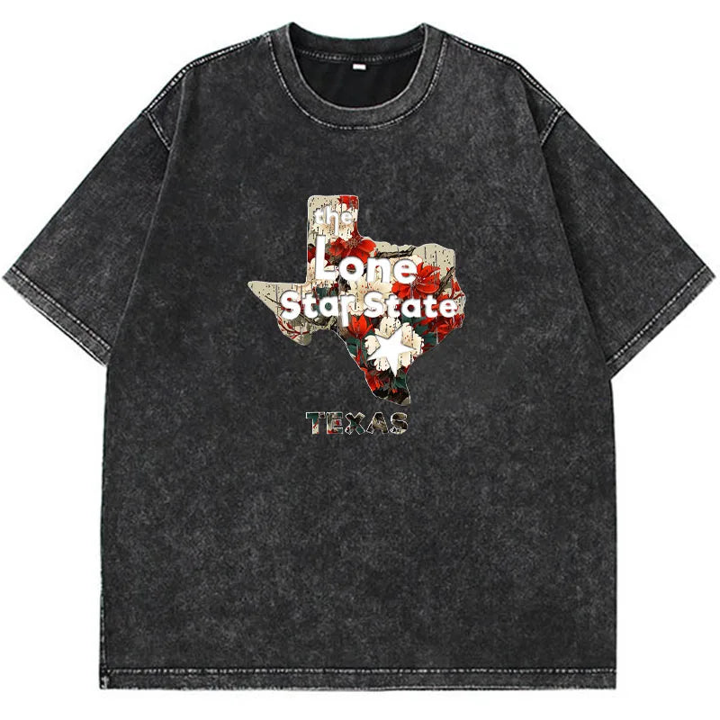 Pydshop Acid Washed Vintage T Shirt Streetwear Hip Hop Punk Harajuku Print T Shirt Women Casual Cotton Short Sleeve Tops Y2k