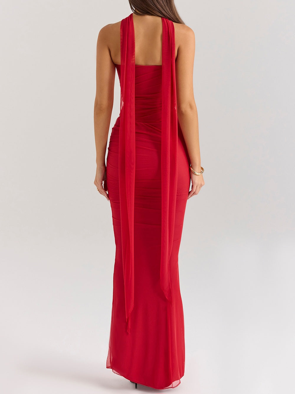 Strapless Corset & Fluted Hem Maxi Skirt Set