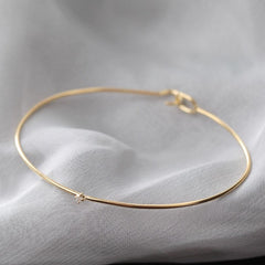 Thin Bangle & 6-petal Bracelet Stack