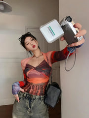 Pydshop Y2K Sunset Mesh Top