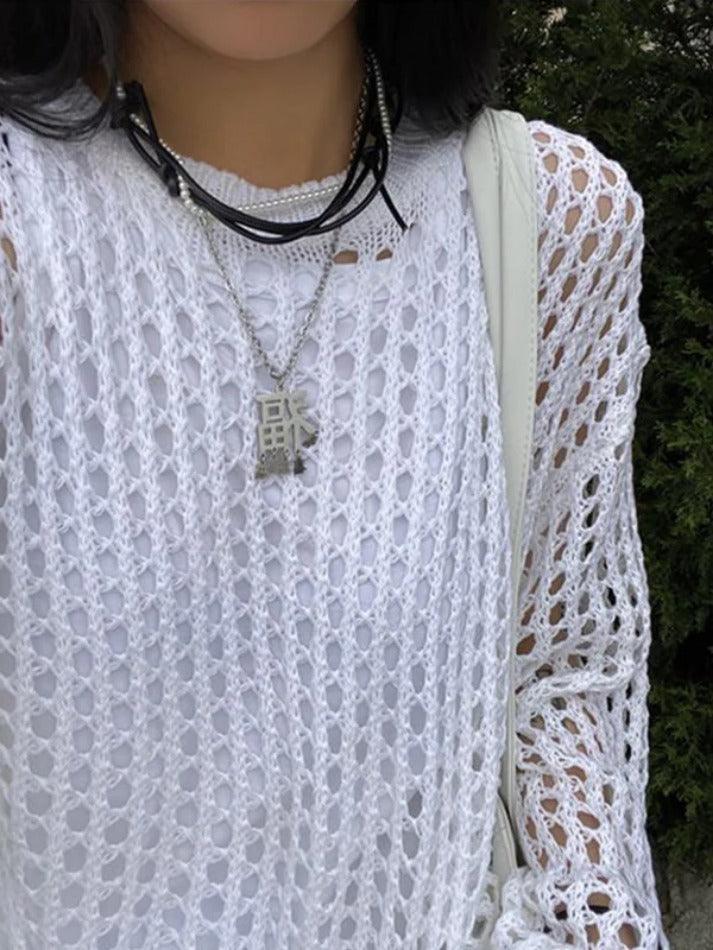 Pydshop Knit Cutout Thin Crochet Top