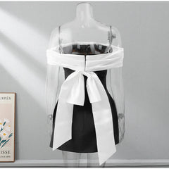 Back Bow Off-Shoulder Mini Dress