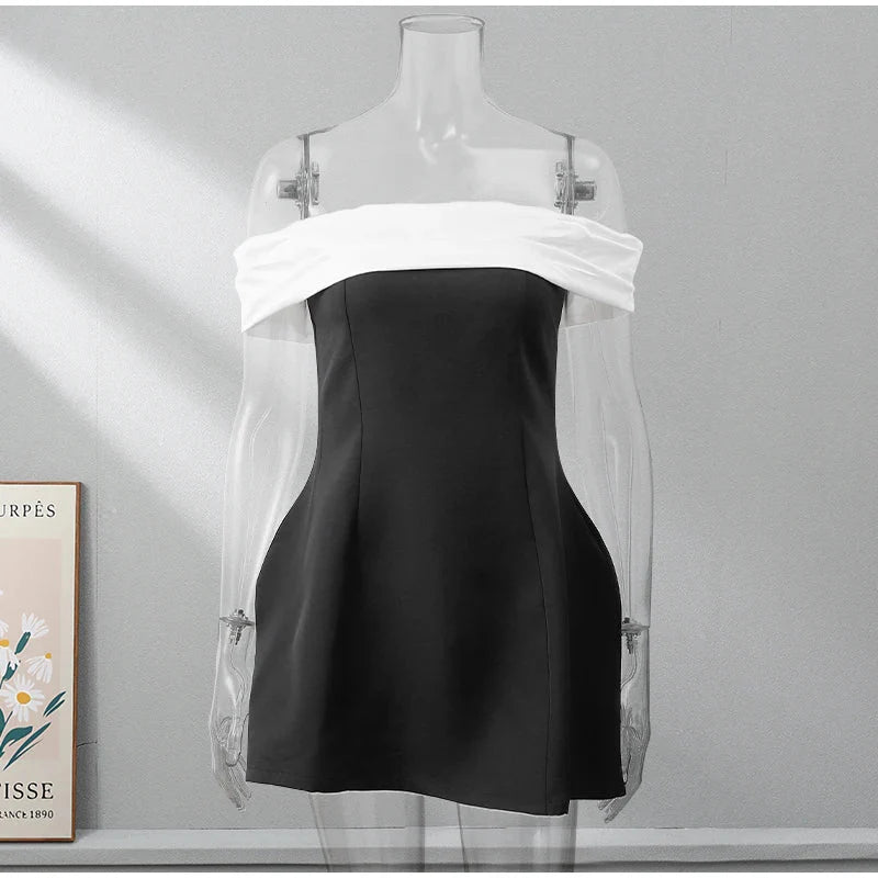 Back Bow Off-Shoulder Mini Dress