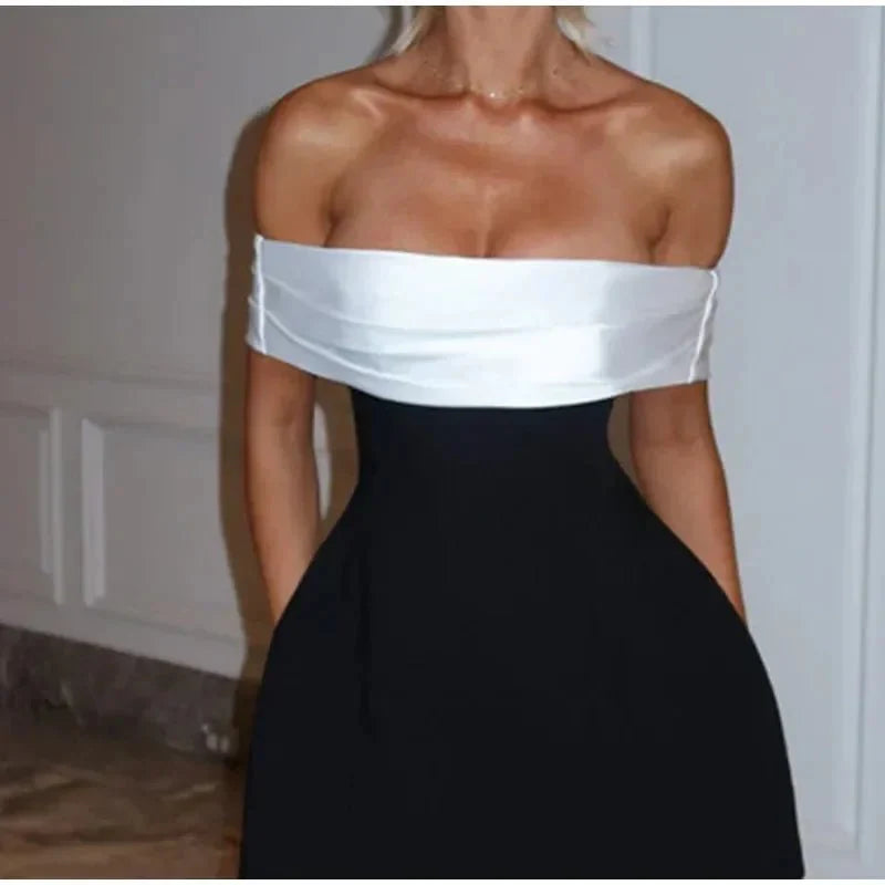 Back Bow Off-Shoulder Mini Dress