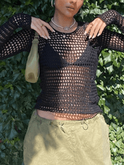 Pydshop Backless Crochet Hollow Knit Crop Top