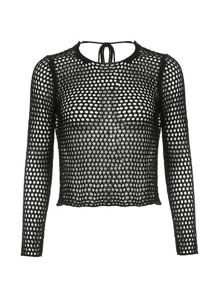 Pydshop Backless Crochet Hollow Knit Crop Top