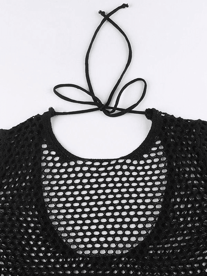 Pydshop Backless Crochet Hollow Knit Crop Top