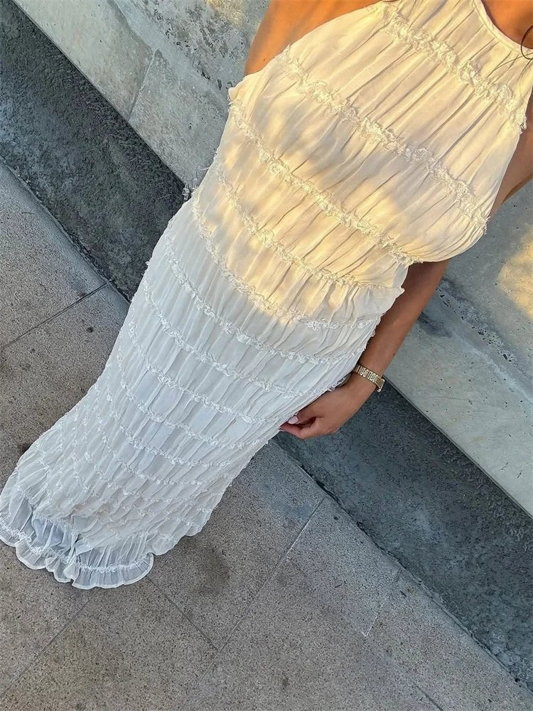 Backless High Waist Beach Dress