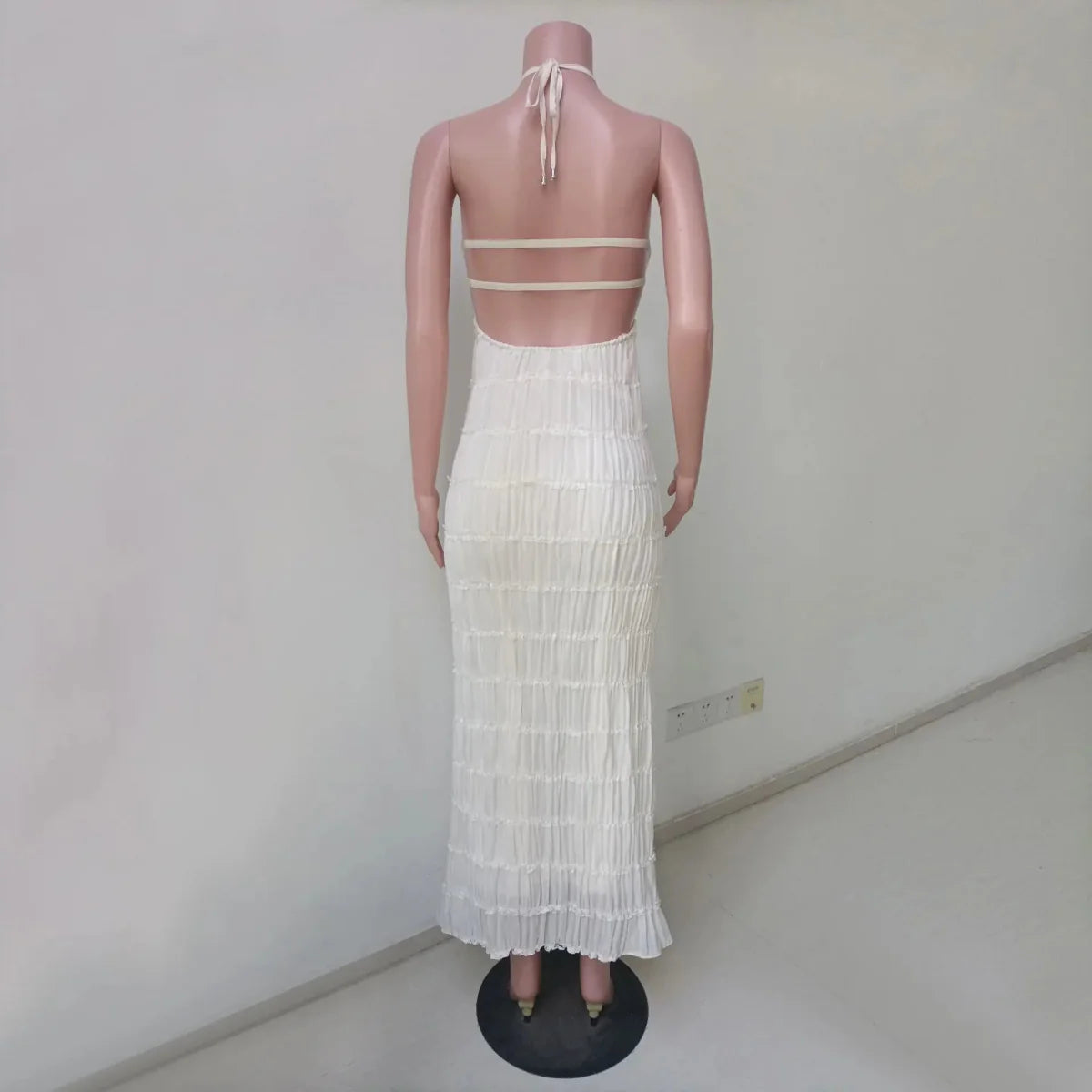 Backless High Waist Beach Dress