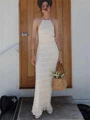 Backless High Waist Beach Dress