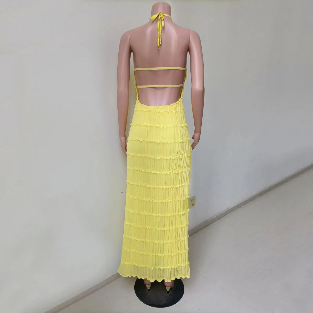 Backless High Waist Beach Dress
