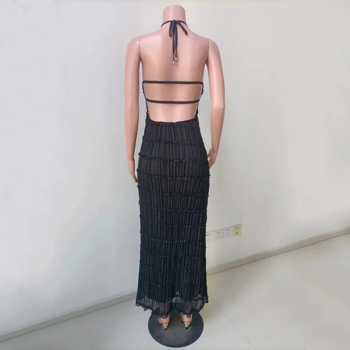 Backless High Waist Beach Dress