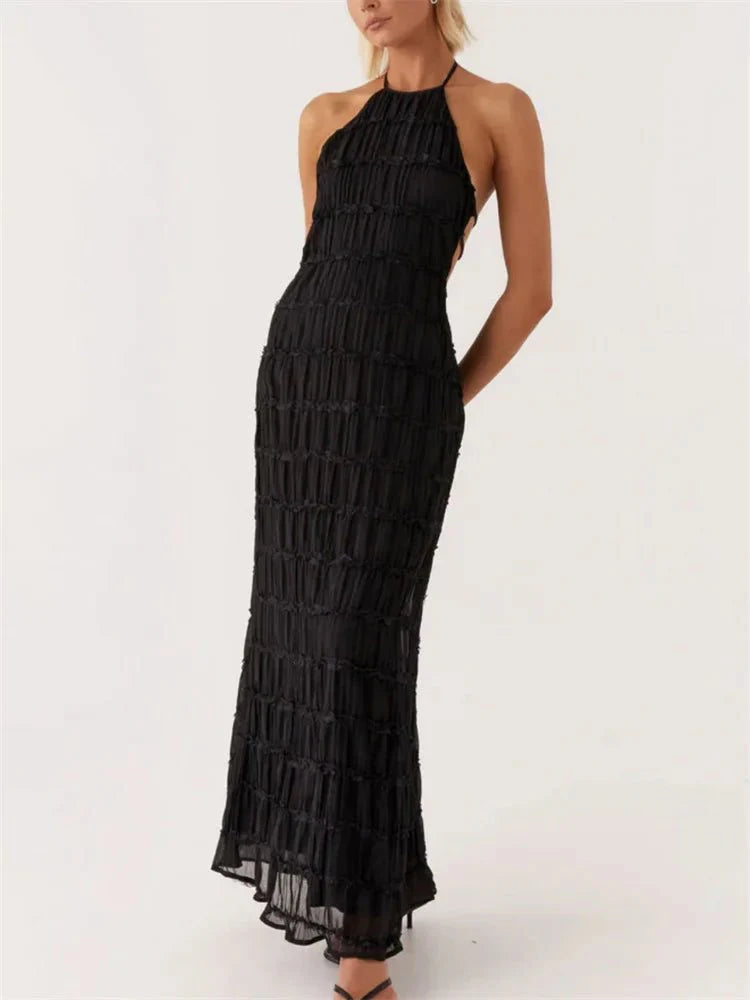 Backless High Waist Beach Dress