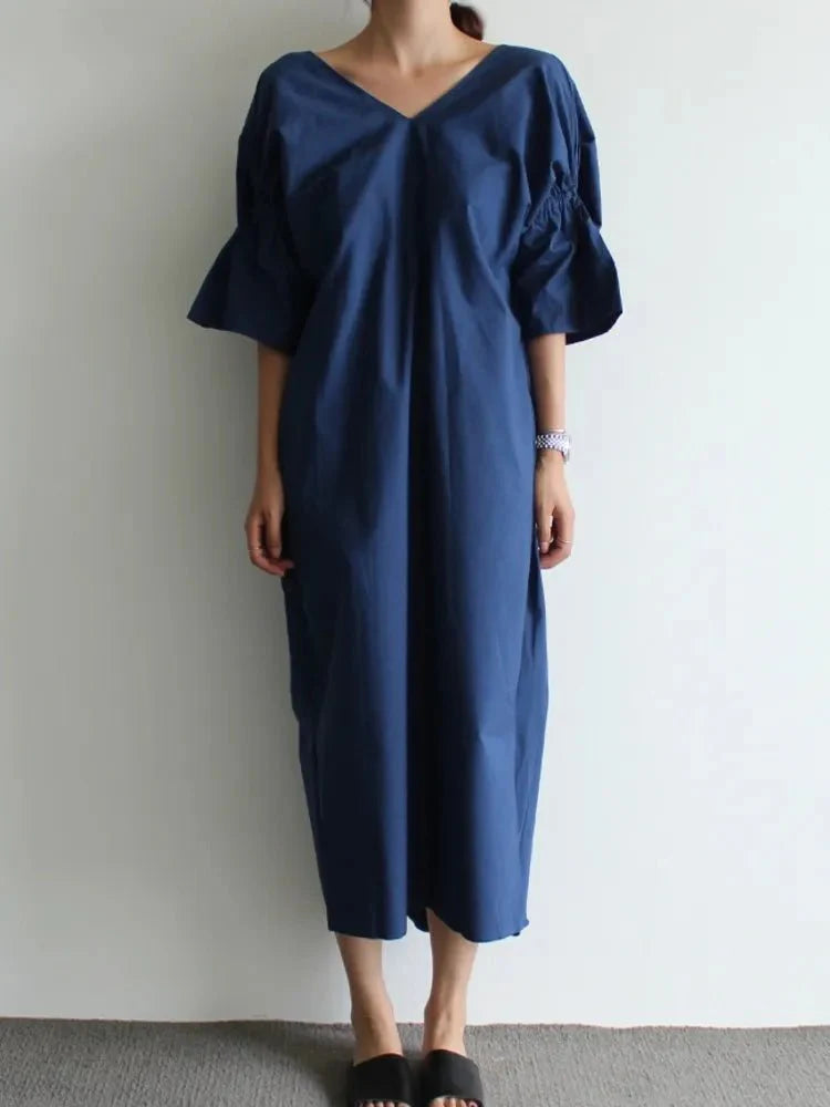 Backless V-neck Short Sleeves Side Slit Dresses