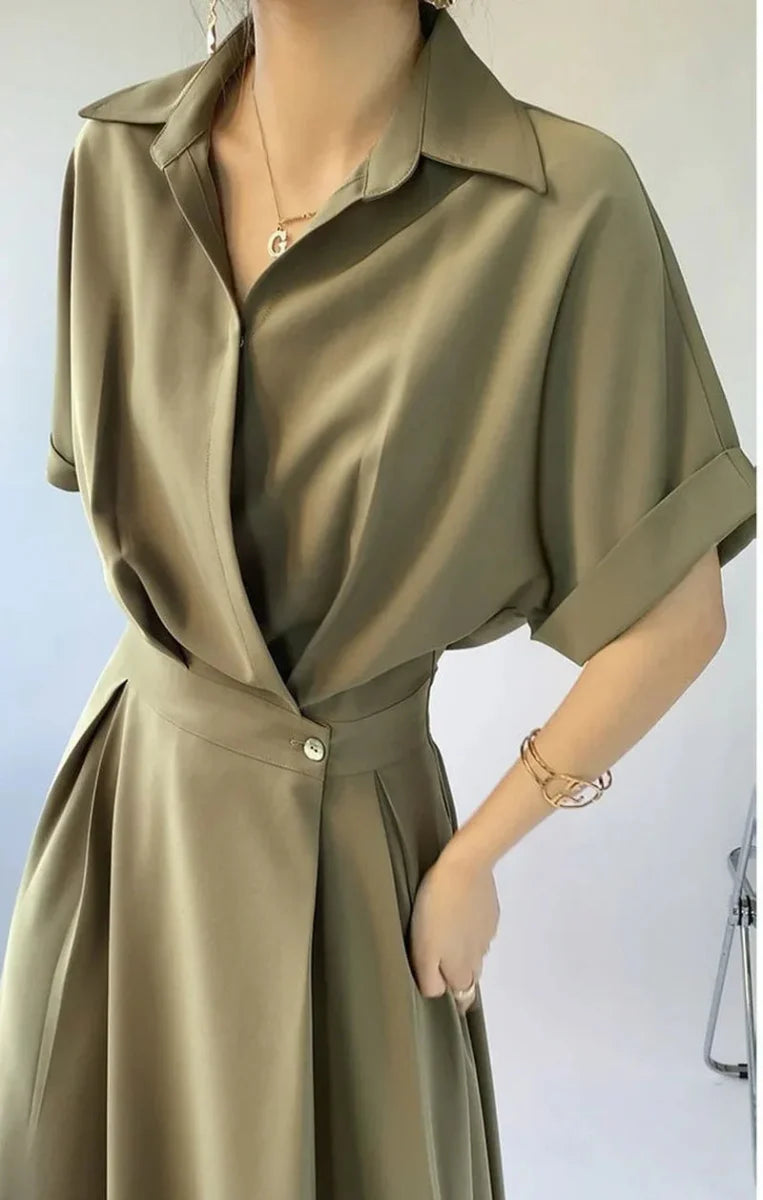 Black Silk Satin Dress