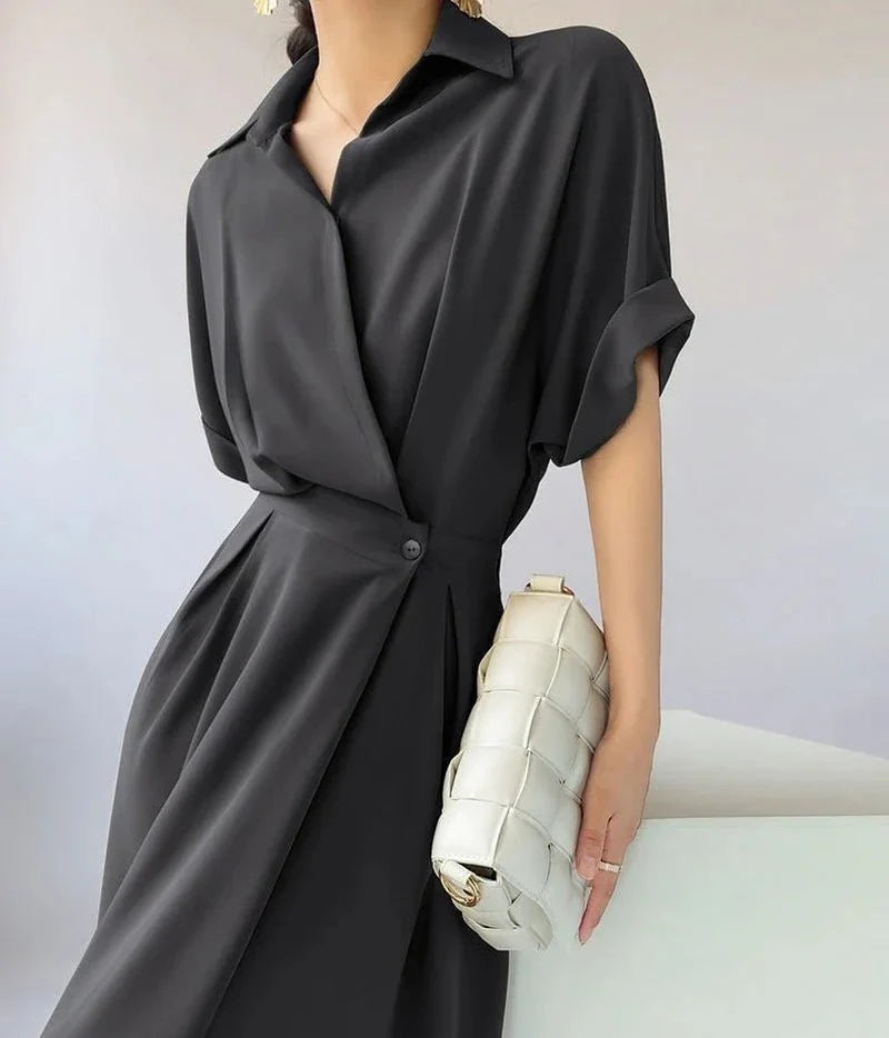 Black Silk Satin Dress