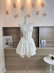 Bow A-Line Dress Spaghetti Strap Dress