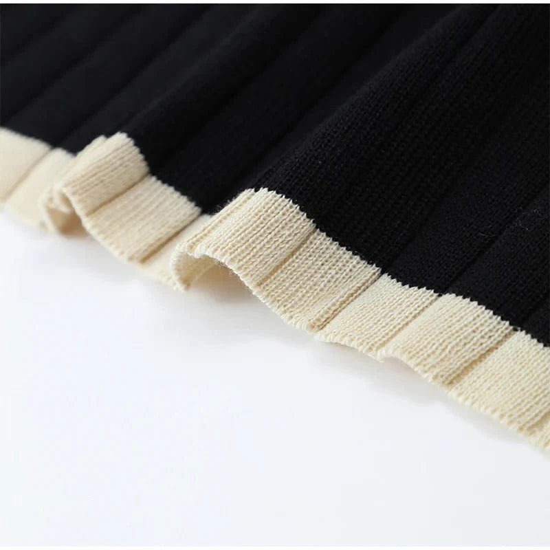Chic Color Block Sleeveless Knit Mini Dress