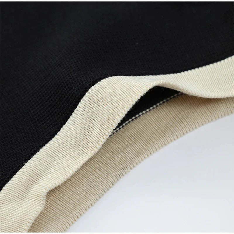Chic Color Block Sleeveless Knit Mini Dress