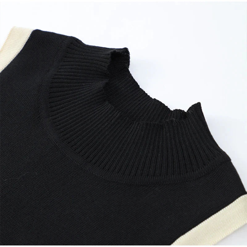 Chic Color Block Sleeveless Knit Mini Dress