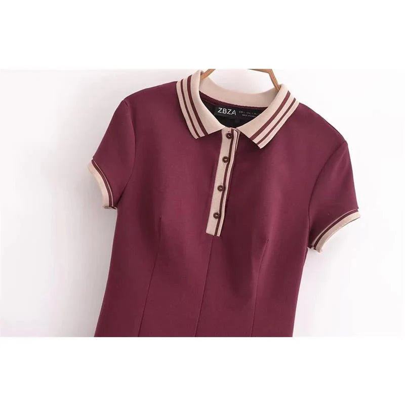 Chic Polo Mini ribbed Dress