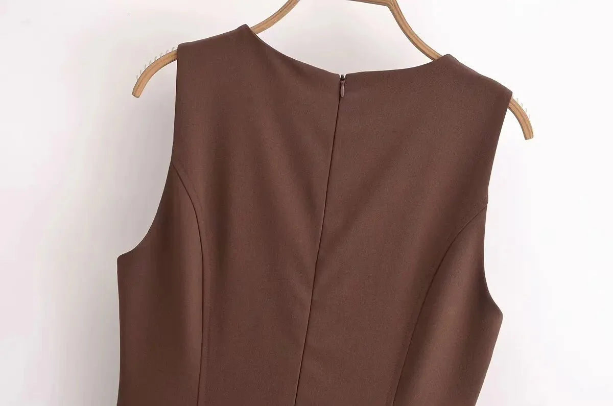 Chic Sleeveless Pleated Mini Dress
