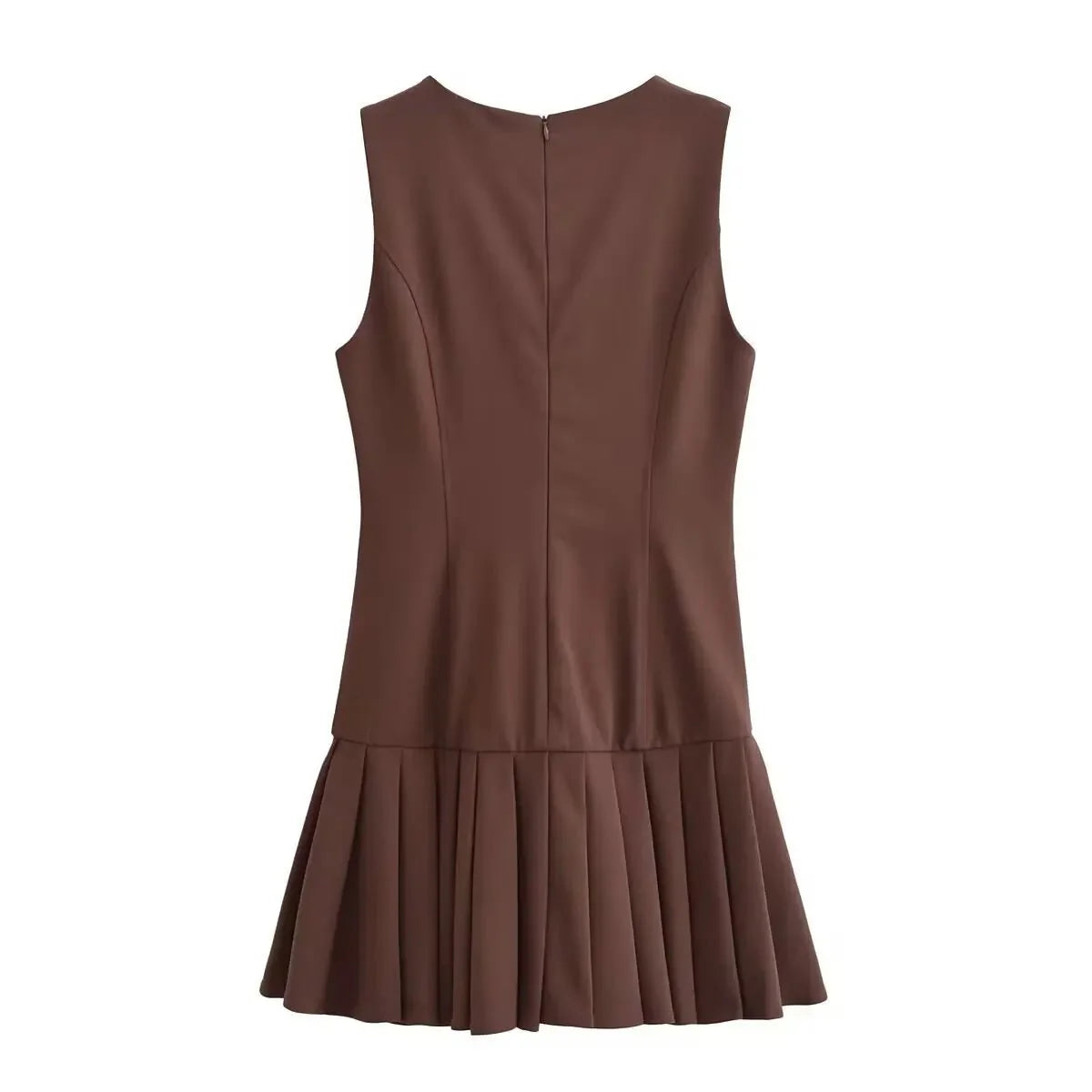 Chic Sleeveless Pleated Mini Dress