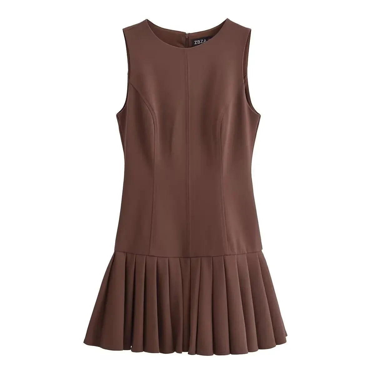 Chic Sleeveless Pleated Mini Dress