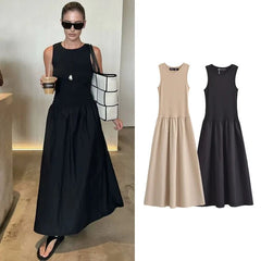Chic Slim O-Neck Elegant Long Dress