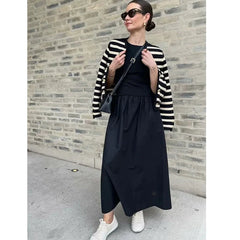 Chic Slim O-Neck Elegant Long Dress