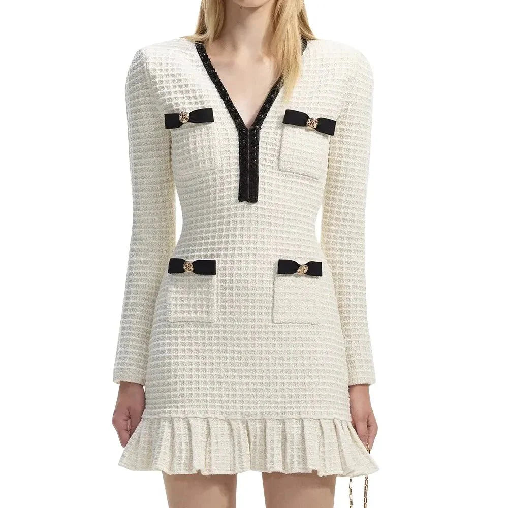 Colorblock Sequins Slim Knitted Bodycon Dresses