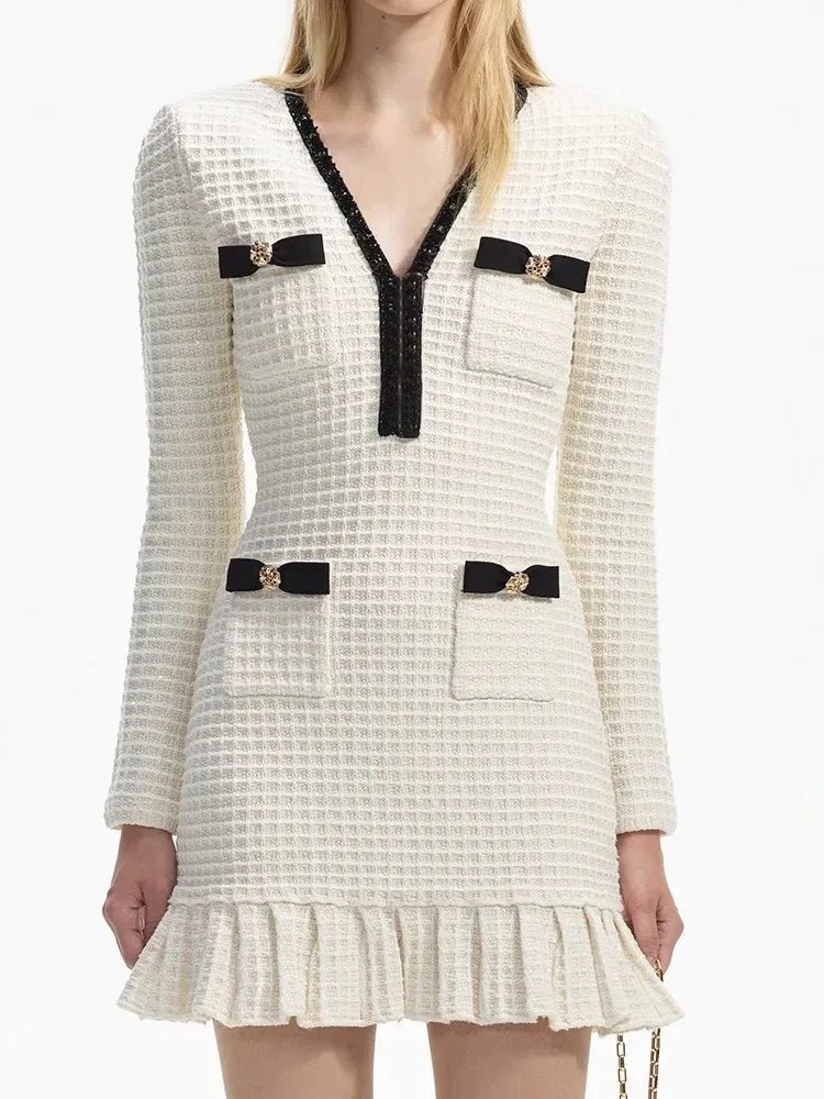 Colorblock Sequins Slim Knitted Bodycon Dresses