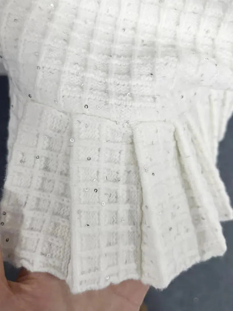 Colorblock Sequins Slim Knitted Bodycon Dresses