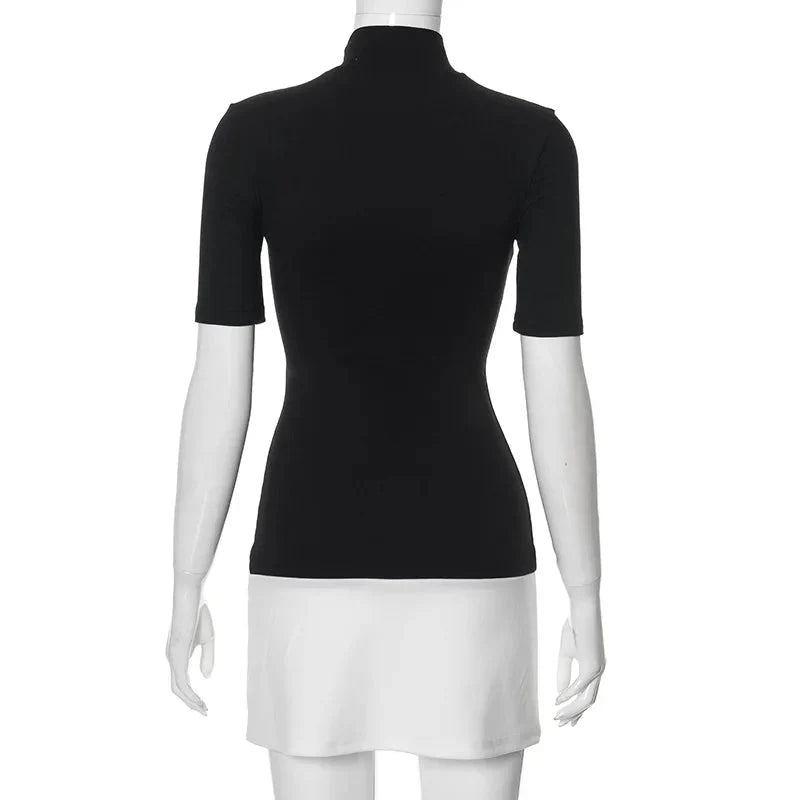Contrast Patchwork Bodycon Mini Dress
