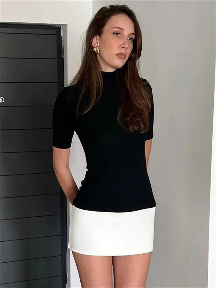 Contrast Patchwork Bodycon Mini Dress